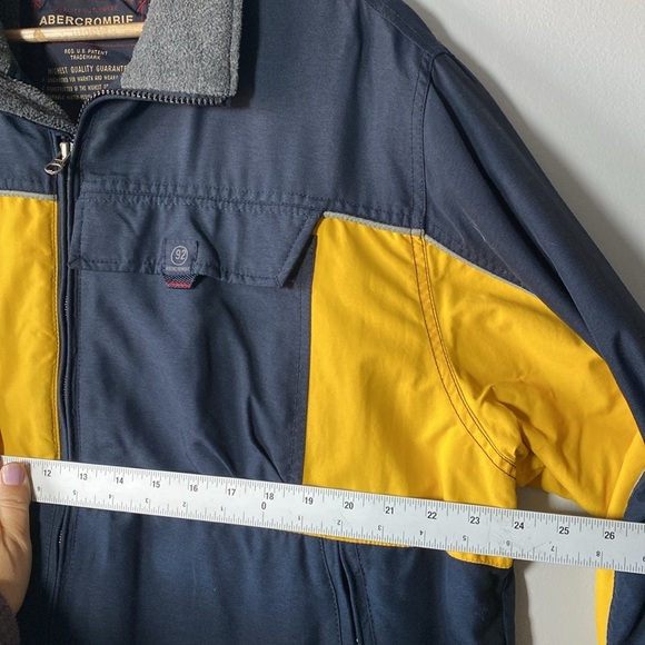 Abercrombie Vintage AF Performance Ski Jacket Mens Medium Blue Yellow Heavy Coat - Picture 15 of 17
